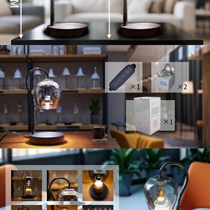 Luxurious Electric Aromatherapy Candle Warmer Metal Bedroom Bedside Candle Lamp Romantic Smokeless Dimmable Night Candle <b>Light</b> - Product Image 6