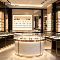 Étagère de présentation personnalisée pour magasin d'optique, présentoir sur pied en métal et bois pour lunettes de soleil, support de présentation pour lunettes de soleil
