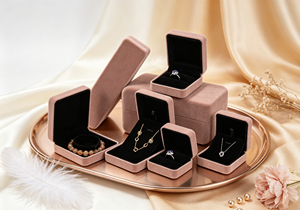 High-End Handmade Gift <b>Box</b> with Fine Light Brown Flocking Fabric Soft <b>Black</b> Flannel Lining Magnetic Closure Flip Top Design - Product Image 5