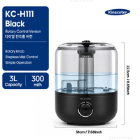Humidificateur ultrasonique pour bureau à domicile, réservoir transparent de 3 L, brume fraîche de 300 ml/h avec panneau de commande numérique