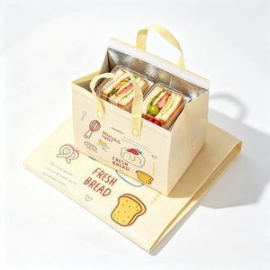 Wholesale Non Woven Thermal Delivery Bag Insulated Food Cooler Tote for Restaurant Takeout <b>Catering</b> Bakery Shop Cake Case - Product Image 1