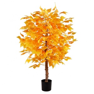 Arbre artificiel en soie rouge japonaise Qihao, bonsaï pour la décoration de la maison - Product Image 1