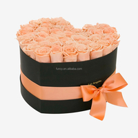 Set Hadiah Hari Ibu & Hari Valentine untuk Wanita - Kotak Bentuk Hati dengan 36 Bunga Mawar Awet, Tahan Lama 3-5 Tahun