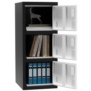 Casier en acier démontable à trois niveaux et trois portes pour vestiaire individuel - Product Image 3
