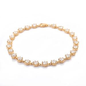 Bracelet tennis en or 14 carats de style européen et américain, avec micro-serti de moissanite simple et polyvalent de 4 mm, bijoux de luxe pour femmes - Product Image 2