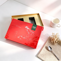 Boîte d'emballage rouge de luxe, logo personnalisé, revêtement UV, boîte cadeau, boîte en papier rigide pour cosmétiques avec insert en mousse