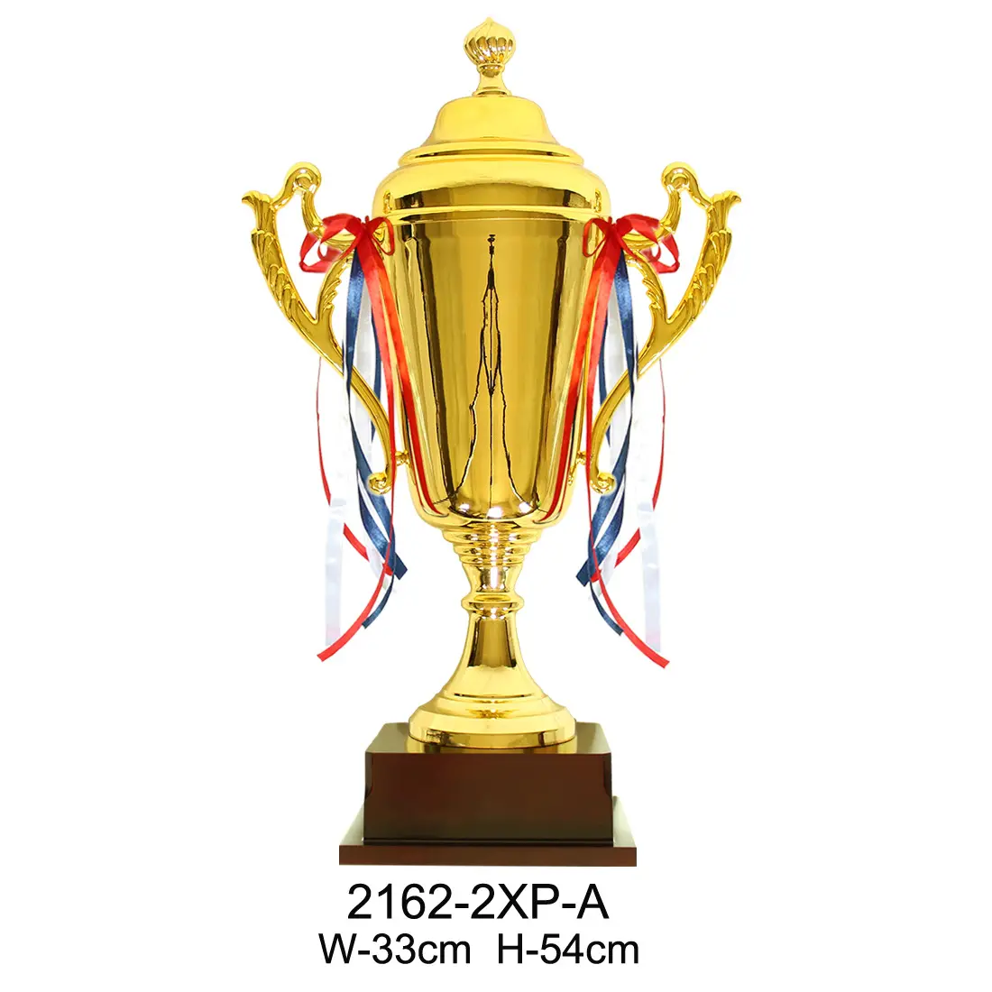 2162-2XP hölzerne basis metall gold trophy individuelles souvenir sport preis trophy