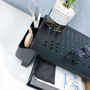 Thép Máy tính để bàn & ngăn kéo tổ chức cho văn phòng lưu trữ <span class=keywords><strong>PC</strong></span> Kim Loại màn hình máy tính đứng ngăn kéo Riser Dễ dàng cài đặt thường vụ loại - Product Image 6