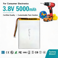 Batterie polymère au lithium LiNiMnCoO2 rechargeable 3V 3087125 haute capacité 5000mAh, 500 cycles, vente en gros (-20°C à 60°C) pour appareils électriques