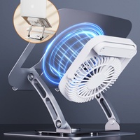 Support pour ordinateur portable en acier carbone robuste avec logo personnalisé, ventilateur RGB, rotation à 360 degrés, hauteur réglable, refroidisseur pour ordinateur portable