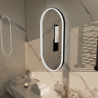 Miroir de salle de bain LED avec cadre en acrylique, anti-buée, lumière multicolore et commande tactile |   Support de la personnalisation OEM/ODM