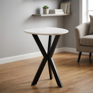 Modern Iron and Marble Durable Eco-Friendly Side Table for Bedroom Home Office Farmhouse Living Room & Apartment - Product Image 3