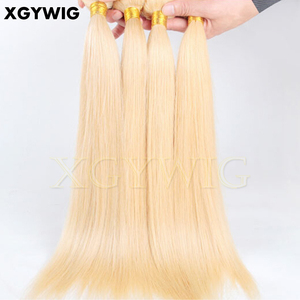 10 "-40" Stock expédition le jour suivant faisceaux droits soyeux brésiliens vierges humains <span class=keywords><strong>platine</strong></span> blond couleur 613 Extensions de cheveux - Product Image 6