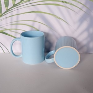 Taza de Cerámica Azul Cielo de 11 oz, de Lados Rectos, Ecológica, Regalo Empresarial - Product Image 4