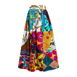 กระโปรงแมกซี่พิมพ์ลายขี้ผึ้งดาชิกิผู้หญิงแอฟริกันฤดูร้อนผ้าโพลีเอสเตอร์สำหรับตอนเย็นระบายอากาศทรงหลวมพอดีตัว - Product Image 4