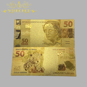 Offre Spéciale : Billet de banque brésilien en réal plaqué or 24 carats pour collection - Product Image 2