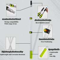 Perche télescopique industrielle robuste de 2 m avec poignée en aluminium, outils d'assemblage, utilisation facile, verrouillage sans effort, extension, OEM ODM, modèle Aodilin