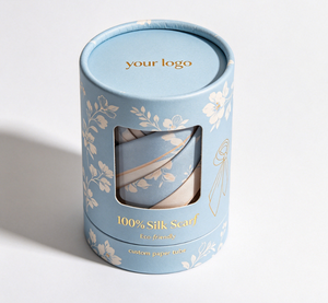 Boîte en papier cylindrique écologique biodégradable personnalisée, tube en carton durable pour le rangement et l'emballage de vêtements, écharpes, chaussettes - Product Image 3