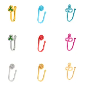 Clip On Nose Rings Different Design Minimalist Style Dangling Face Nose Ring Cuffs Snake Bull Shaped 2023 New Arrived Nose Ring