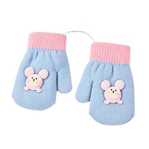 Sarung tangan bayi, kartun dengan tali bulu tebal untuk bayi dan balita untuk bersepeda dan bepergian di musim gugur dan musim dingin - Product Image 5