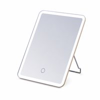 Batterie au lithium intégrée et câble USB, miroir lumineux ultra-mince portable avec 3 miroirs de table LED à angle libre de couleur, vente en gros