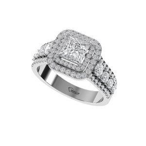 <b>Top</b> Princess Cut Lab Grown Diamond Ring 925 <b>Silver</b> 9kt, 14kt, 18kt Gold Diamond Rings for Women's Engagement Ring - Product Image 3