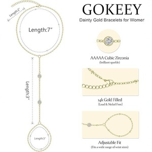 Exquisite 14K Real Gold Plated <strong>Bracelet</strong> Set Fashionable Women's <strong>Stackable</strong> Cuff Bangles - Product Image 4