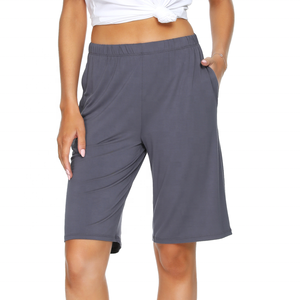 Logo personnalisé bambou femmes sport course pyjamas courts pantalon blanc Sublimation couleur unie femmes Gym Shorts <span class=keywords><strong>avec</strong></span> tirage - Product Image 3