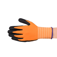 Sarung Tangan Kerja Pria Nitril Pengaman Nylon 15 Gauge, Dapat Disesuaikan, Bernapas, Tahan Lama, Reflektifitas Tinggi