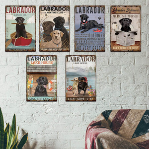 Cartel de chapa de <span class=keywords><strong>Labrador</strong></span> personalizado, <span class=keywords><strong>Bar</strong></span>, Club, cafetería, Hogar, baño, decoración de pared, cartel de Metal de perro Vintage, ventas al por mayor, 8x12: Cartel de metal - Product Image 2