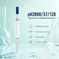 Électrode pH analytique alternative PH2000 120mm 0-14 pH 0-140°C à réponse rapide, semi-conductrice, autoclavable, personnalisable