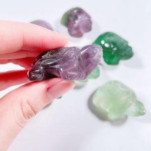 Tortue en cristal naturel, modèle de tortue en <span class=keywords><strong>fluorite</strong></span>, sculptée, petite tortue pour <span class=keywords><strong>la</strong></span> décoration de <span class=keywords><strong>la</strong></span> maison, 1 pouce, g - Product Image 1