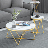 Table basse de luxe dorée pour salon, design moderne, mobilier de réception pour salon de beauté, style panneau bois pour la maison