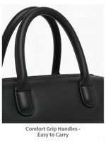 Schwarze Leder-Tragetasche für Damen mit Individuellem Logo, Große Kapazität Schulter-Handtasche, Langlebiges PU-Leder, Modische Casual-Arbeits- und Einkaufstasche