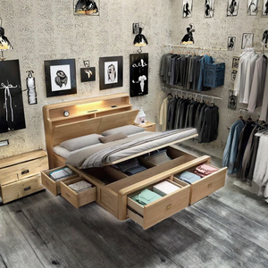Factory Wholesale Modern Solid Wood Bedroom Furniture Hand Lift up <b>Storage</b> Box Drawers <b>Bed</b> YF1166U <b>Storage</b> <b>Bed</b> YF1166U - Product Image 4