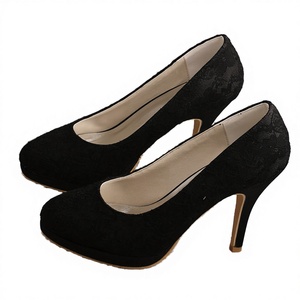 Nouvelles Chaussures Tendance Femme Classiques à Talons Fins et Lacets, avec Bride Cheville, à Enfiler, Antidérapantes en PU, Idéales pour l'Été, Noir - Product Image 2