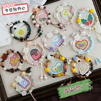 Pulseras de Cuentas de Cerámica con Diseño de Animales Lindos (Perro, Gato, Cerdo, Panda), Pulseras Tejidas con Cuentas de Cerámica Coloridas con Conchas Marinas y Flores, Regalos para Niños y Niñas