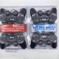 Manette de jeu filaire USB noire 208, style P2, pour PC, avec vibration, pour deux joueurs, directement de l'usine