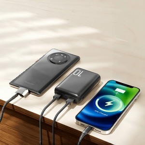 พาวเวอร์แบงค์พกพาขนาด 10000mAh พร้อมระบบชาร์จเร็ว 20W สีดำ/ขาว ได้รับการรับรองมาตรฐาน CE/FCC ช่องเสียบ Type-C  รับทำโลโก้ตามสั่ง - Product Image 3