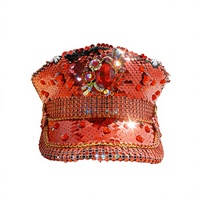 Niedriger Mindestbestellwert Steampunk Strass-Kapitänsmütze Piratenhut mit individuellem Logo, geeignet für Silvester und Burning Man Festival