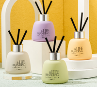 Diffuseur à bâtonnets sans alcool, écologique, longue durée, de qualité supérieure, 100 ml, avec huile parfumée et bâtonnets en coton à la fleur de gypsophile préservée