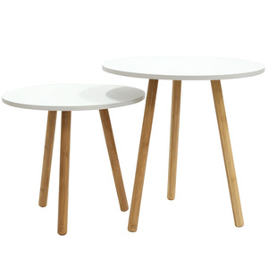 Minimalist bamboo coffee <b>table</b>, simple height and size <b>table</b>, <b>round</b> <b>side</b> <b>table</b> for coffee shop, suitable for <b>small</b> living rooms - Product Image 3
