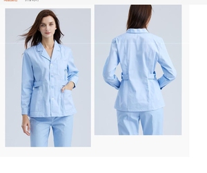 65% fibre de polyester + 35% <span class=keywords><strong>coton</strong></span> 180gsm uniformes à manches longues <span class=keywords><strong>infirmière</strong></span> femme médecin <span class=keywords><strong>Blouse</strong></span> travail coupe ajustée tunique - Product Image 6