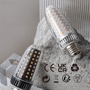 Ampoule LED Corn E14 <span class=keywords><strong>E27</strong></span> E12 E26 B22 15W <span class=keywords><strong>20W</strong></span> avec abat-jour pointu, corps lisse argenté, AC85-265V 3000K 4000K 6000K - Product Image 4