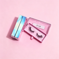 Boîtes à cils personnalisées avec logo sur mesure, emballage mystère de luxe carré rose pour cils, boîte à presser les faux cils, boîte à ongles, marque privée