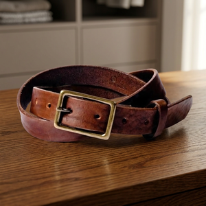 Custom Length 100% Cow Hide Steel Pin <b>Buckle</b> <b>Men's</b> Formal Vintage Waterproof Eco-Friendly Reversible Heavy Duty Lightweight - Product Image 1
