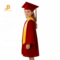 Robes de Cérémonie de Remise des Diplômes et Kits de Toques Unisexe 2026 pour Écoles Primaires et Maternelles, en Polyester Mat, avec Étole Dorée et Pompon