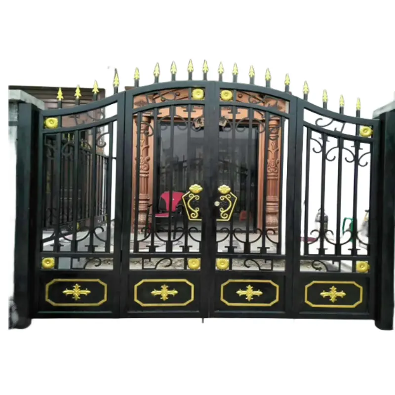Single Simple Main Door Art Design Exterior Wrought Cast Fancy Iron Gate Price