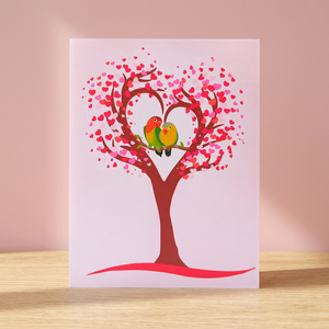 Tendencia en Decoración: Adorno de Papel Hecho a Mano con Diseño 3D de Pareja de Aves en Árbol, Estilo Vietnamita, Personalizado con Corte Láser, para San Valentín - Product Image 5