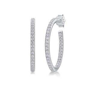 Silber S925 Ribbon Loop Ohrringe Full Moisserite Lange Ohrringe Pass Diamond Test Luxus Gra Schmuck Custom Großhandel - Product Image 5